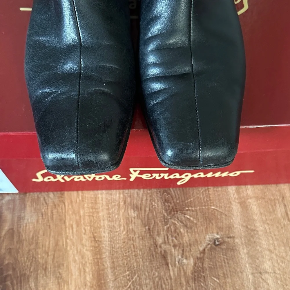 Salvatore Ferragamo Black Leather Ankle Boots - Picture 5 of 5